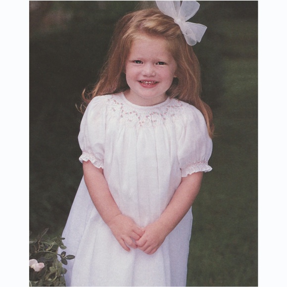Strasburg Dress White Cotton Bishop Smocked Size 4 Special Occasion Spring - Picture 2 of 6